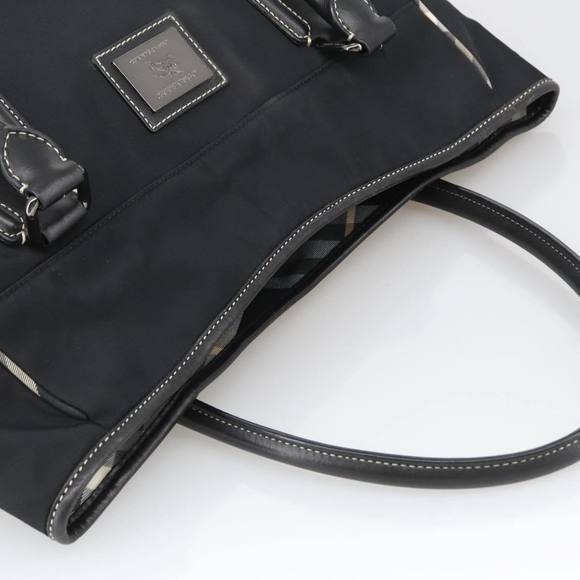 BURBERRY Blue Label Tote Bag Nylon Black Silver Auth 103026 - Picture 6 of 16